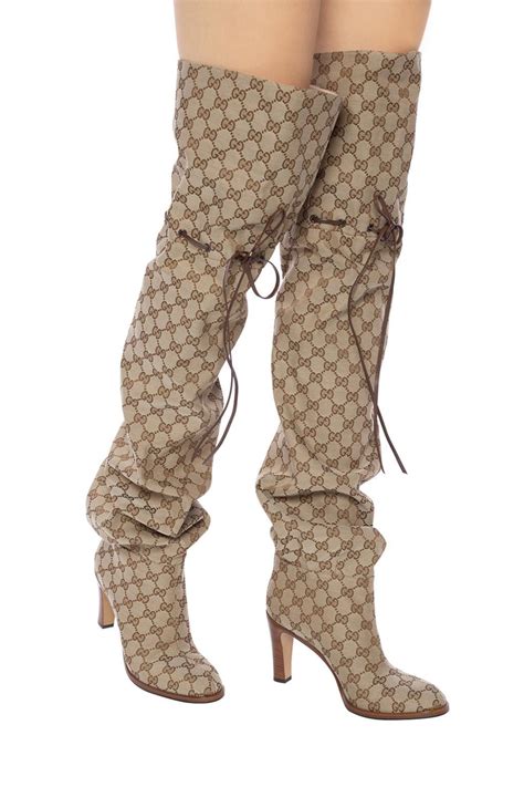 gucci brown knee high boots|Gucci thigh high boots sale.